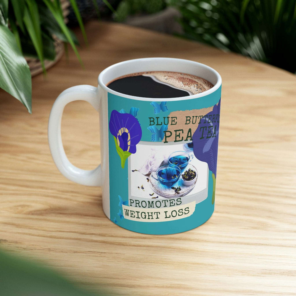 Blue Butterfly Pea Tea Ceramic Mug 11oz